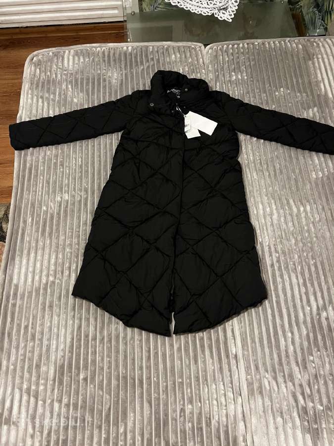 Rinascimento Italian Black Quilted Long Coat - nuotraukos Nr. 4