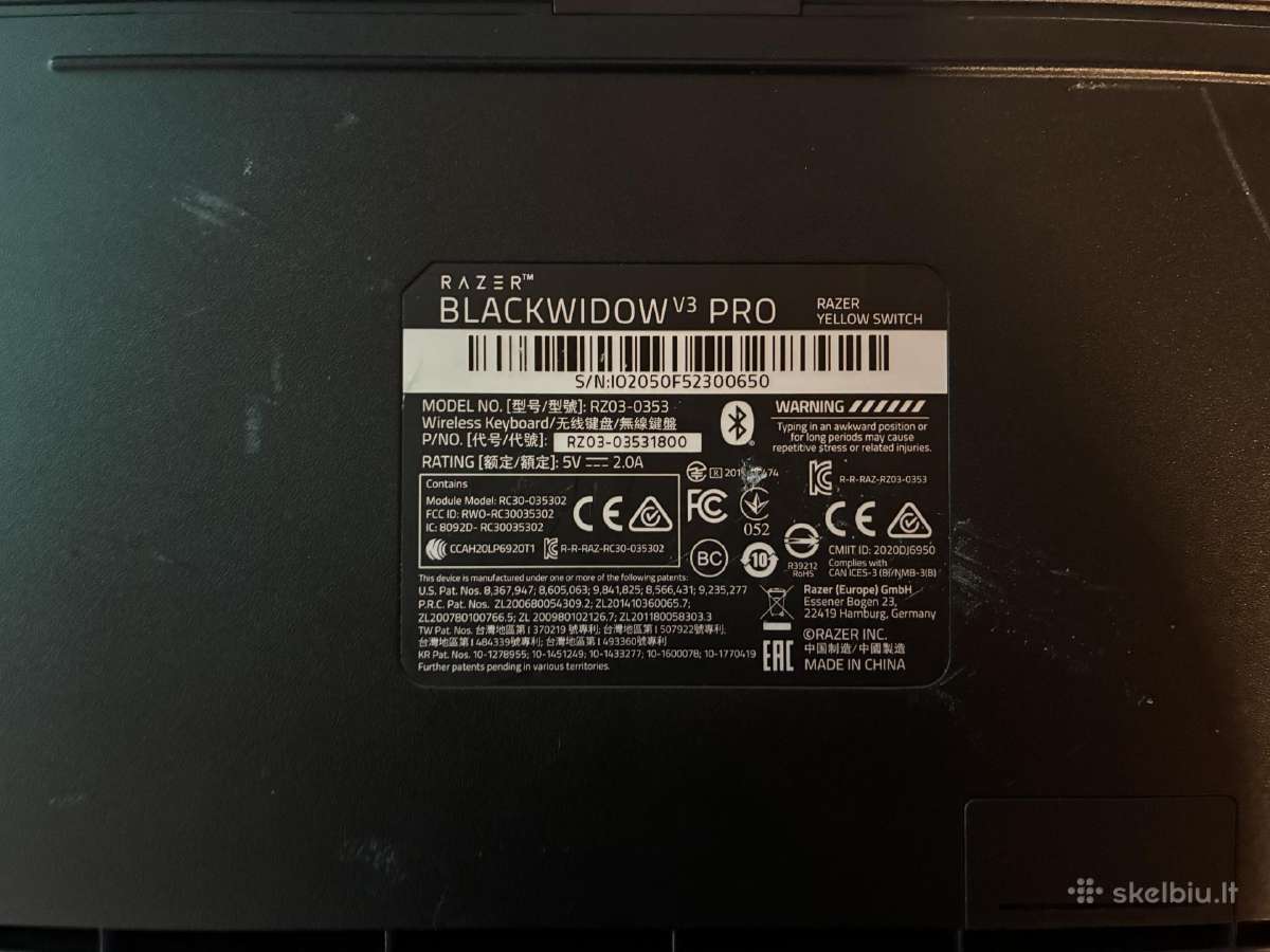 Razer Blackwidow V3 Pro - nuotraukos Nr. 2