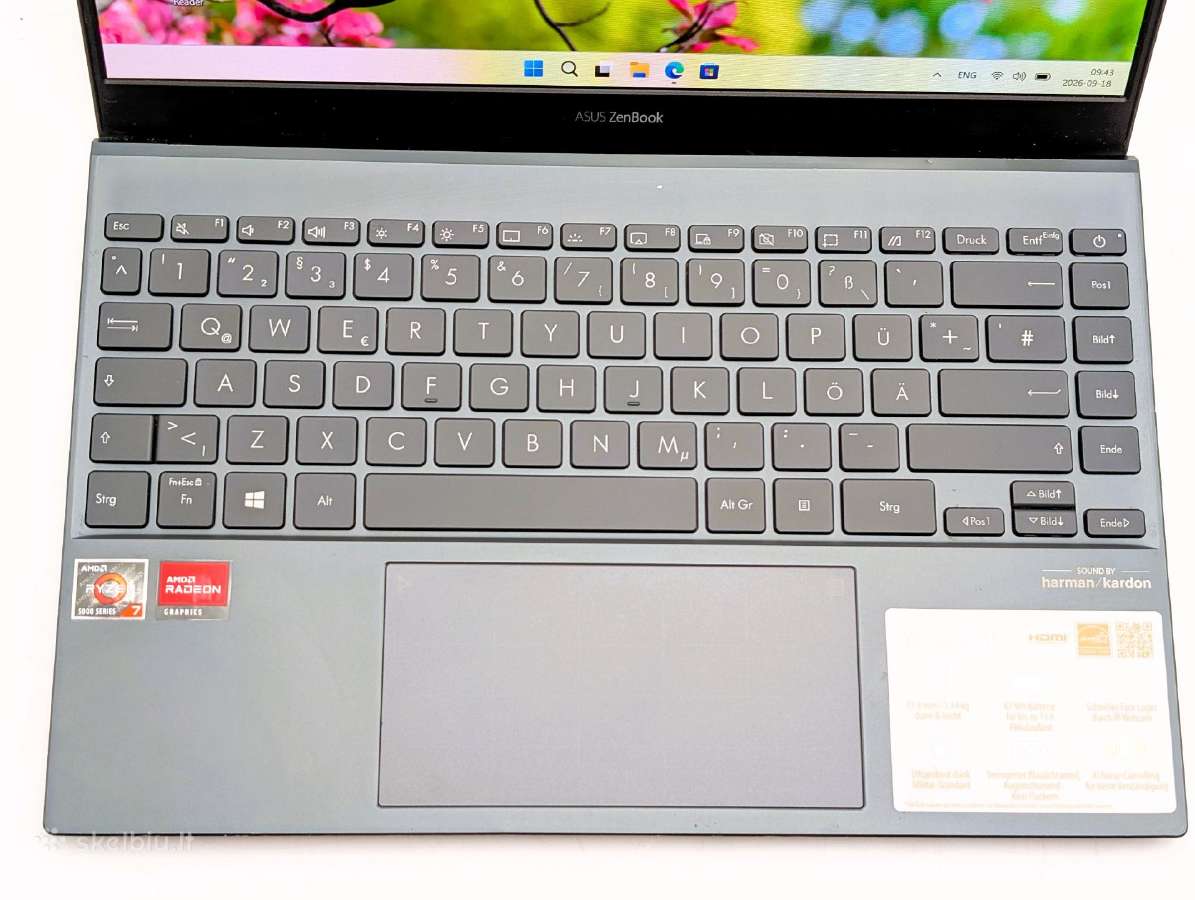 Asus Zenbook 13 Oled Ryzen 7 5800u/16gb/256gb SSD - nuotraukos Nr. 4