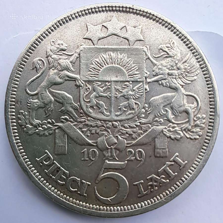 1929 Latvija 5 latai - nuotraukos Nr. 2