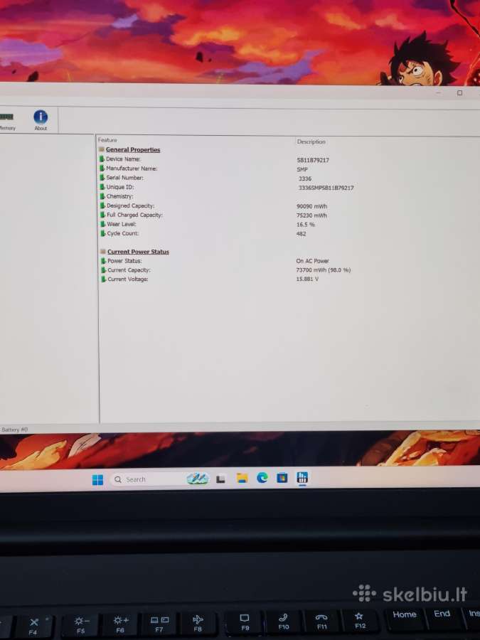Lenovo Thinkpad X1 Extreme Gen 4 i7 32gb 1tb - nuotraukos Nr. 11