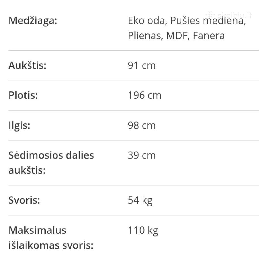 Beveik nauja odinė sofa lova - nuotraukos Nr. 6