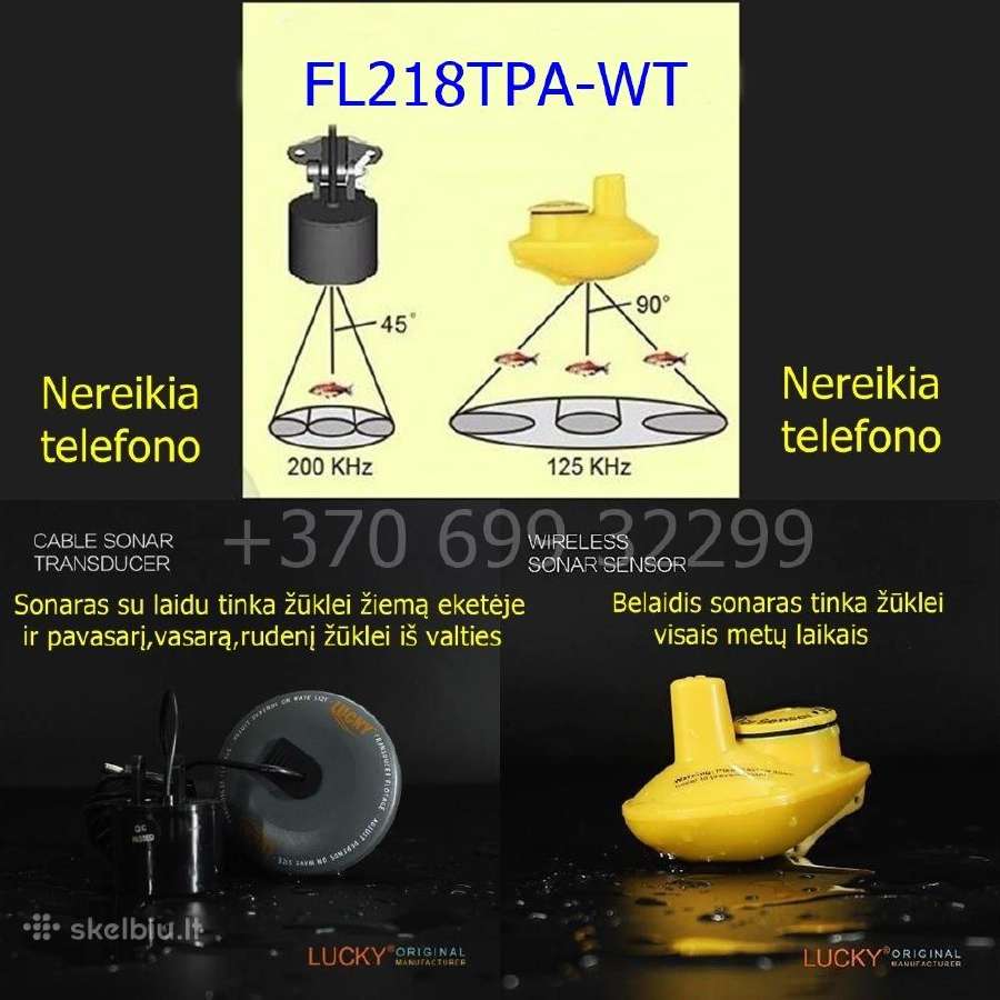 Echolotas. 2 sonarai+imtuvas. Nereikia telefono - nuotraukos Nr. 2
