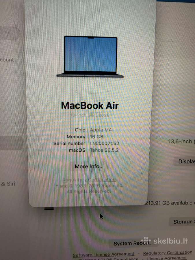 MacBook Air 13 M4 - nuotraukos Nr. 3