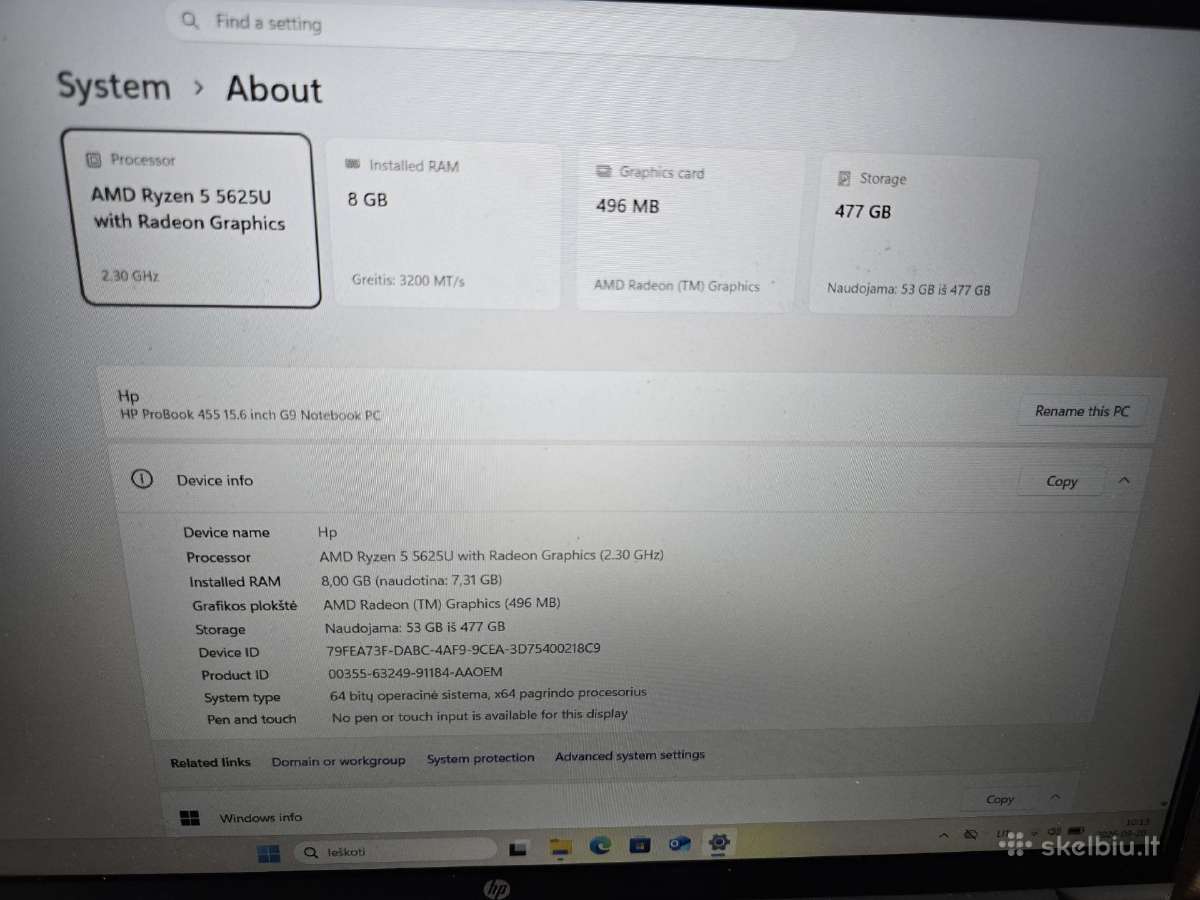 Hp Probook 455 G9 - nuotraukos Nr. 4