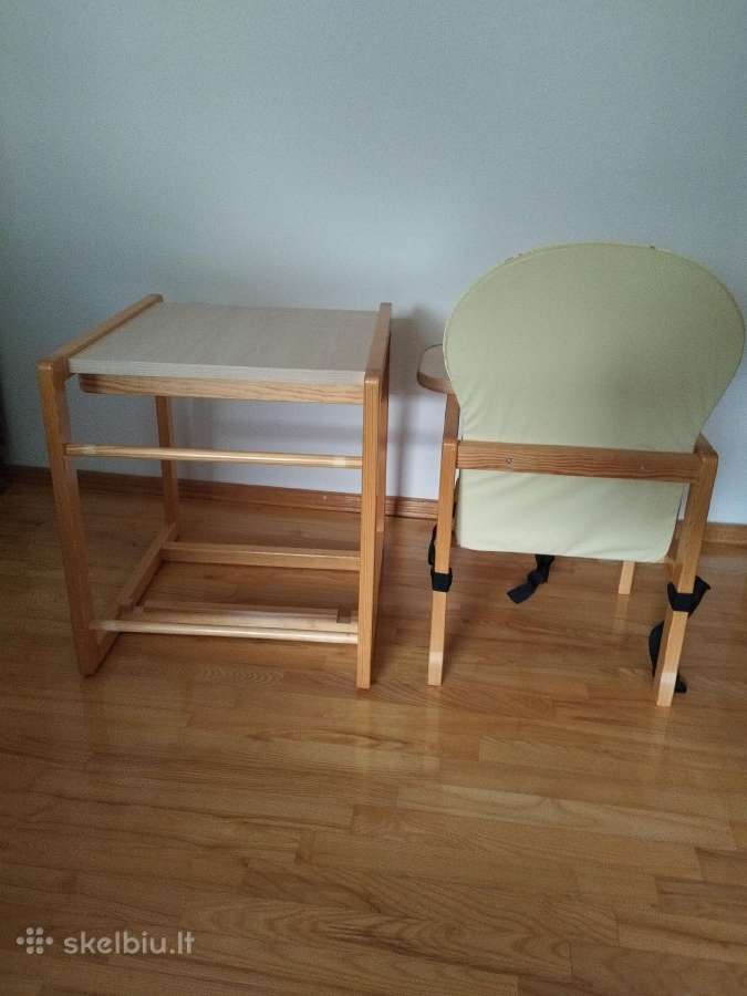 Vaikiška dviejų dalių medinė maitinimo kėdutė - nuotraukos Nr. 6