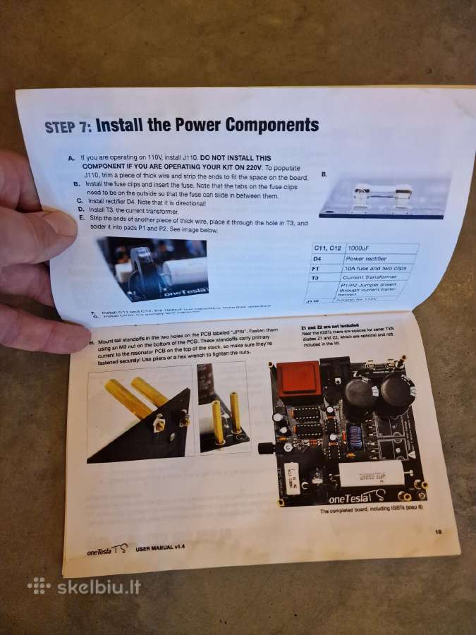 Onetesla Ts Diy Tesla Coil Kit nebaigtas /neveikia - nuotraukos Nr. 10