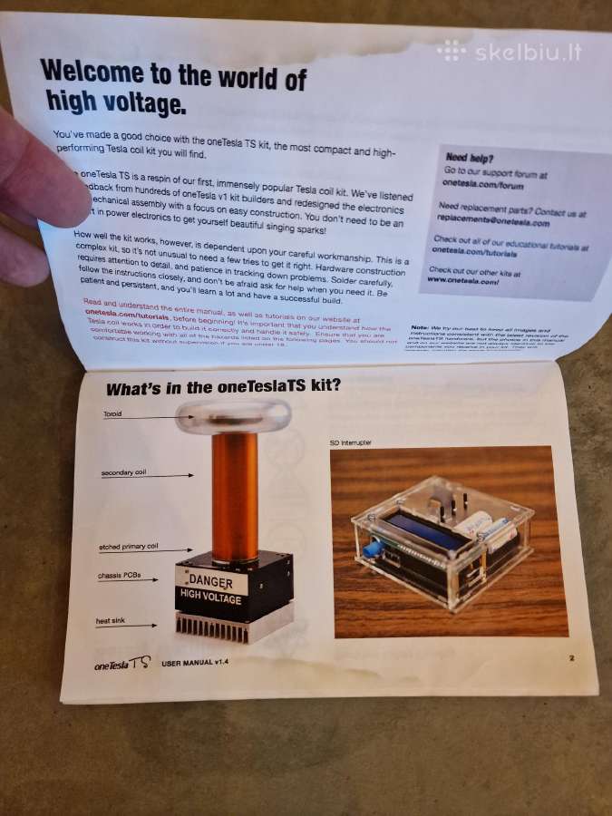Onetesla Ts Diy Tesla Coil Kit nebaigtas /neveikia - nuotraukos Nr. 11