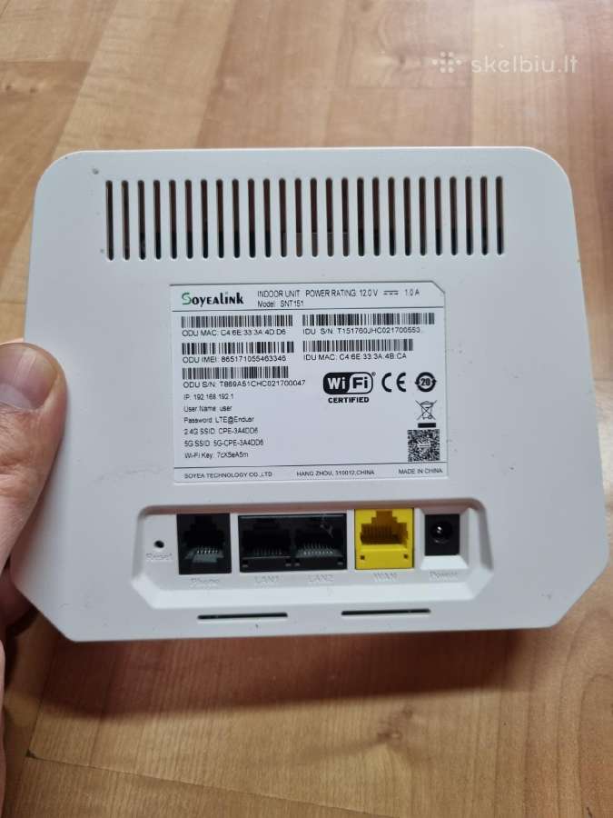 Lauko modemas ir vidinis WiFi maršrutizatorius - nuotraukos Nr. 3