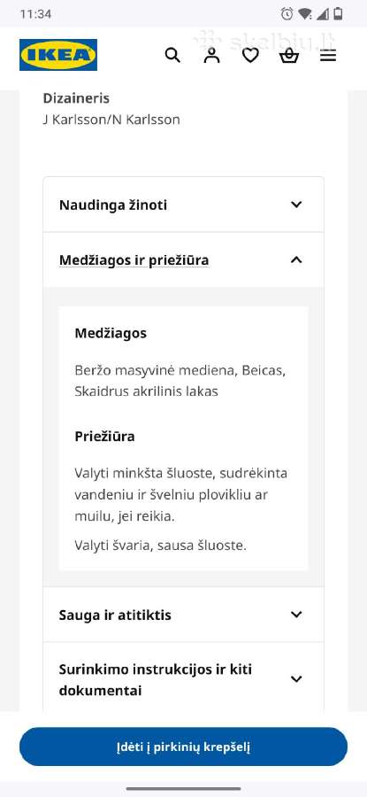 Stalas beržas 74*74 cm - nuotraukos Nr. 3