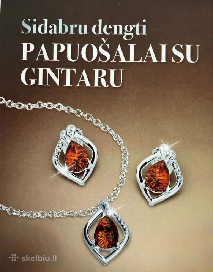 Naujas Leo Bernard papuošalų komplektas su gintaru - nuotraukos Nr. 5