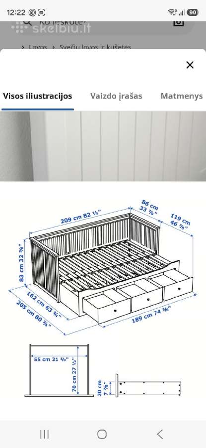 Ikea Hemnes lova - nuotraukos Nr. 3