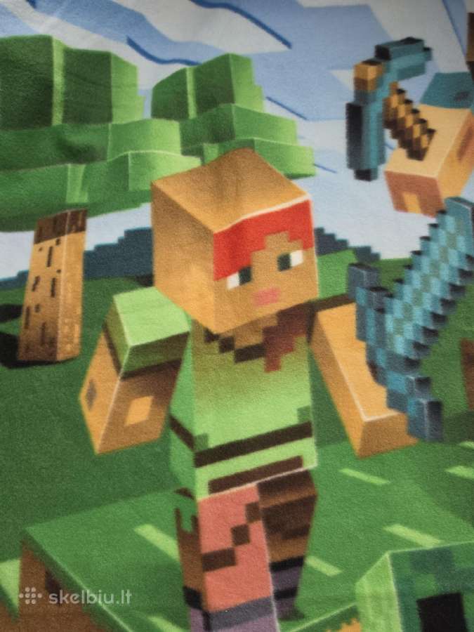 Naujas Mojang Minecraft flisinis pledas 130x170 - nuotraukos Nr. 3