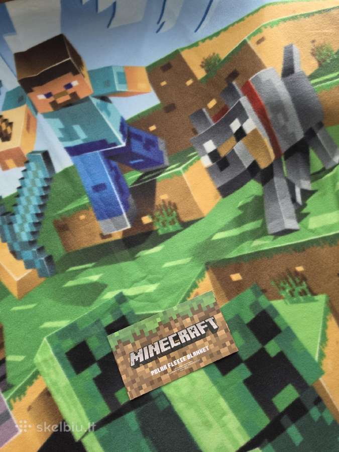 Naujas Mojang Minecraft flisinis pledas 130x170 - nuotraukos Nr. 4