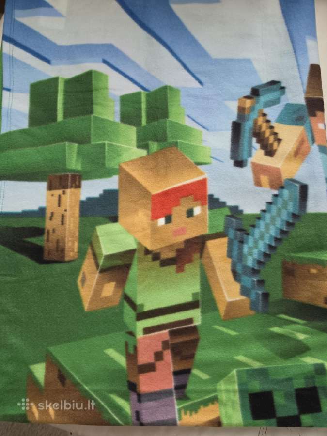 Naujas Mojang Minecraft flisinis pledas 130x170 - nuotraukos Nr. 15