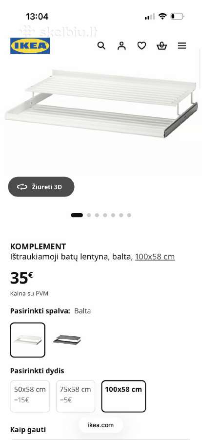 Ikea Komplement ištraukiamoji batų lentyna - nuotraukos Nr. 3