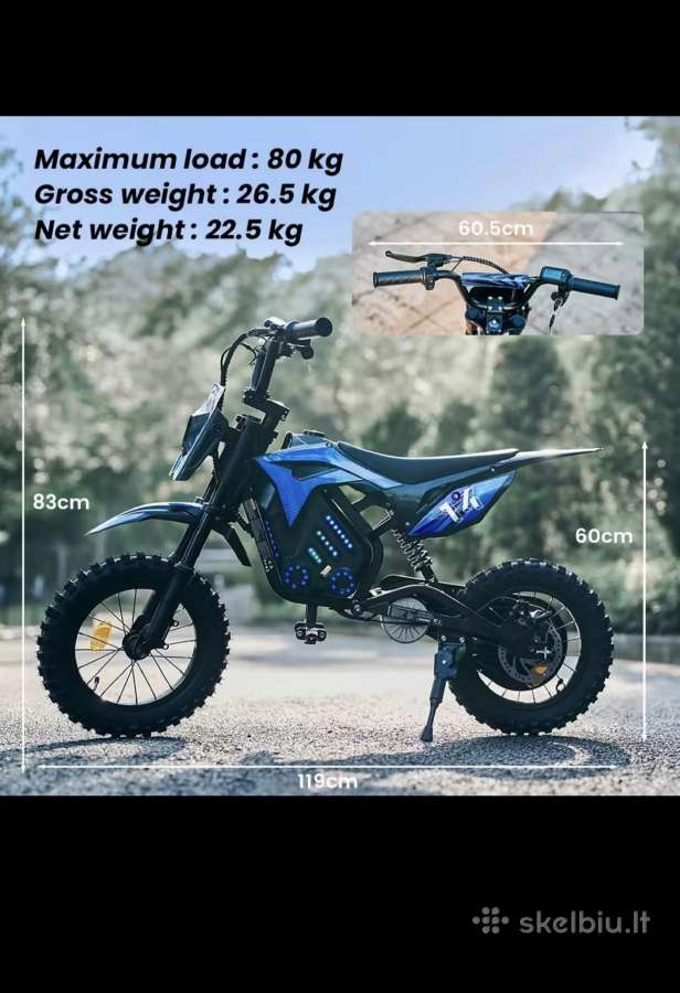 500w galingas vaikaškas elektrinis krosinukas A14 - nuotraukos Nr. 18