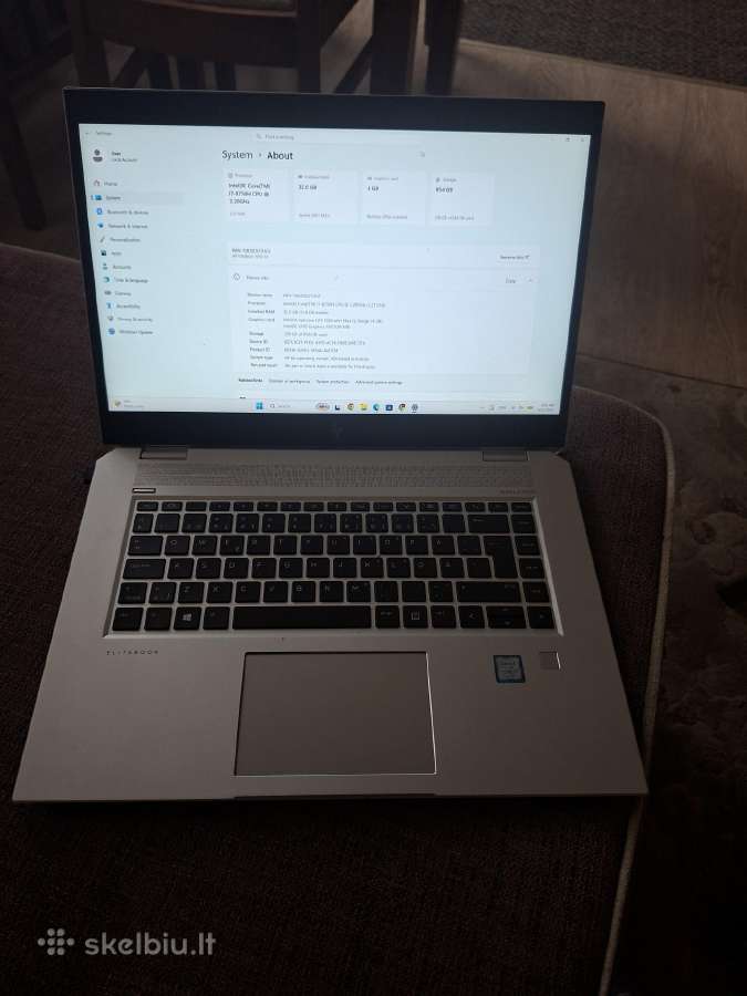 Hp Elitebook 1050 G1 Core i7 8th Gen 32/1tb - nuotraukos Nr. 5