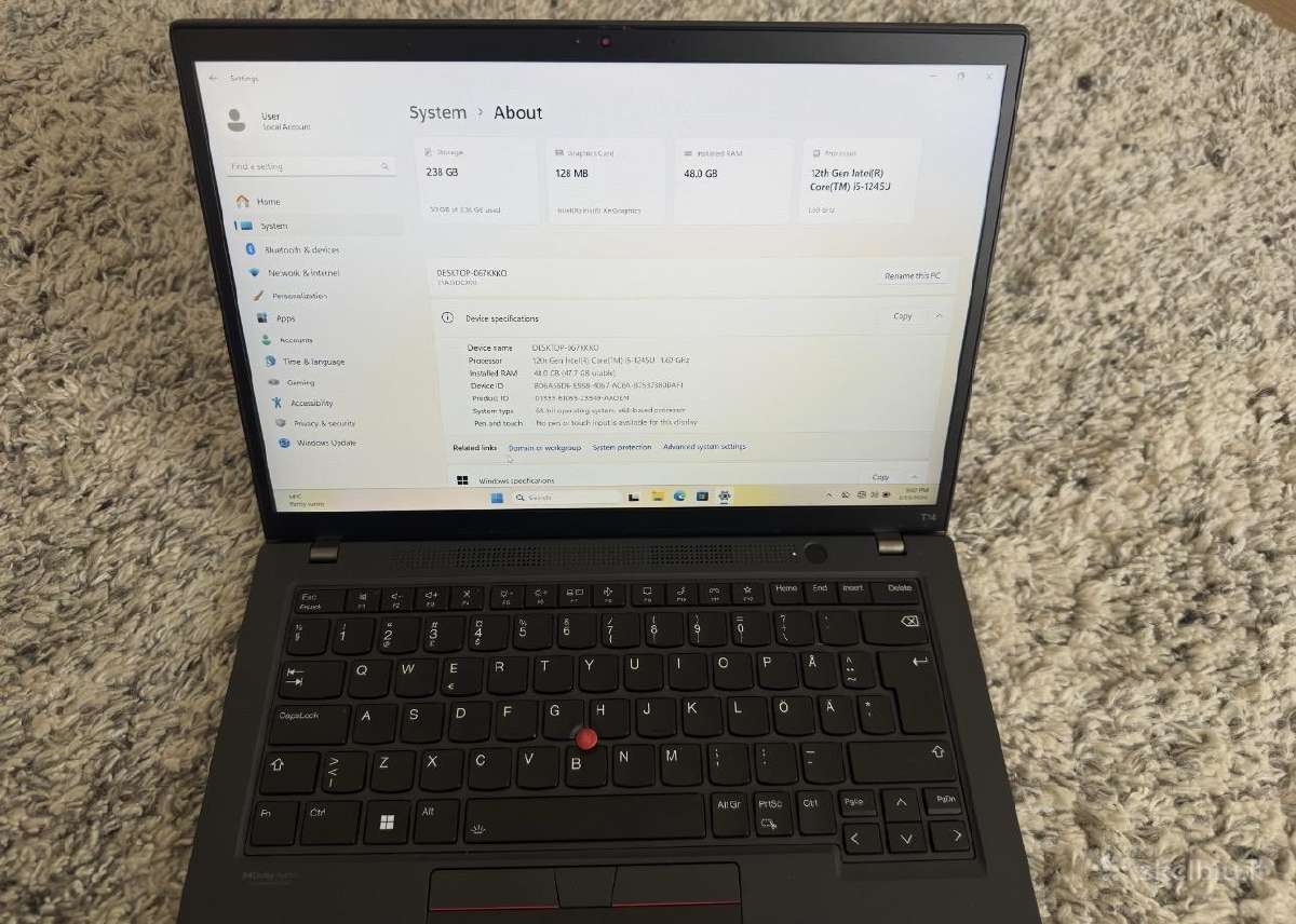 Lenovo Thinkpad T14 Gen 3 - nuotraukos Nr. 2