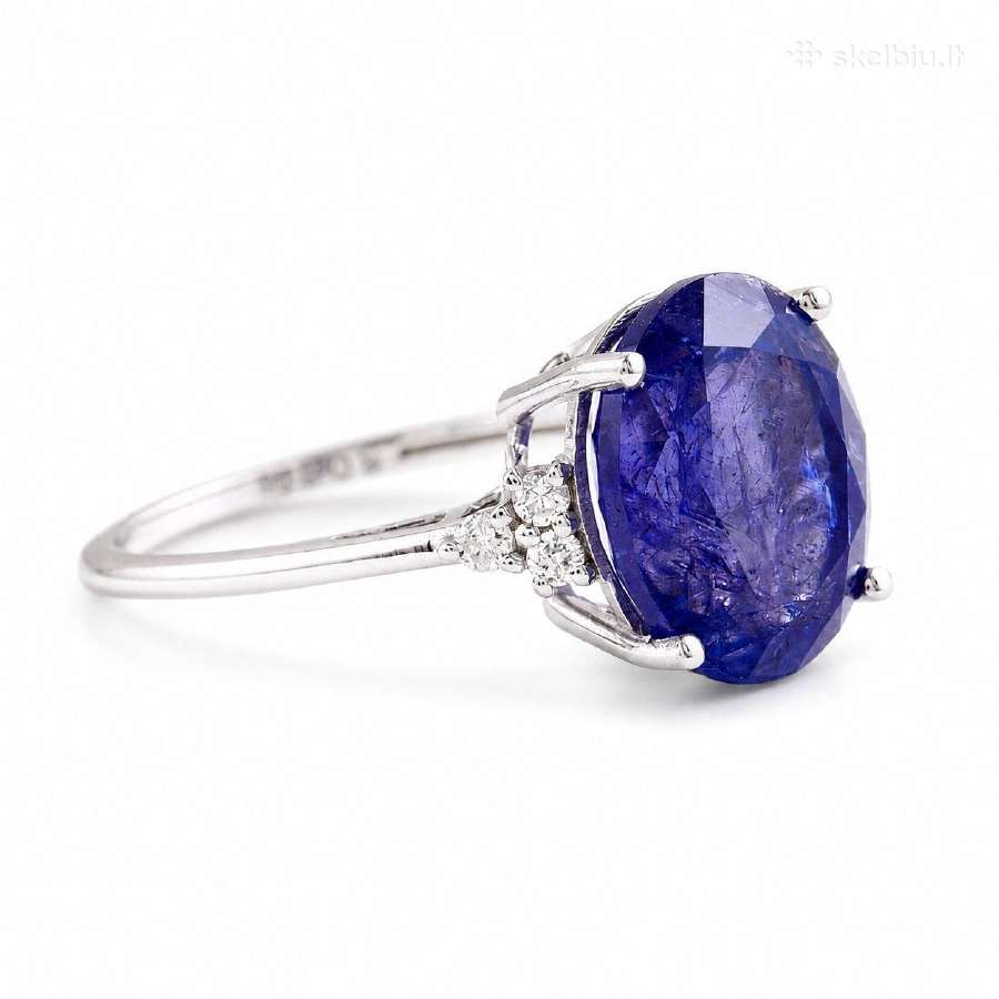 Žiedas su 6,23 ct tanzanitu ir briliantais - nuotraukos Nr. 4