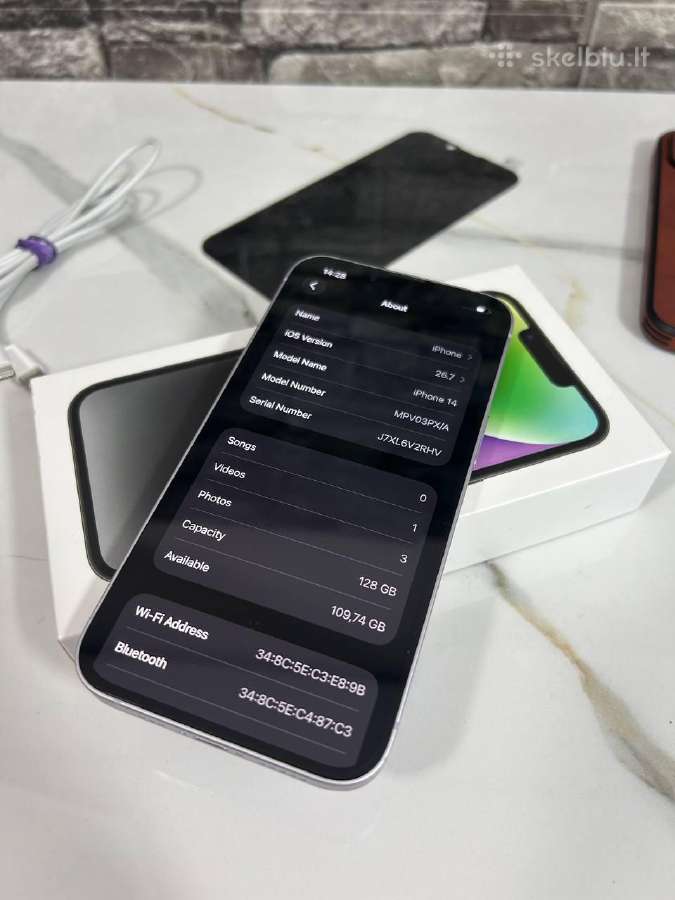 iPhone 14 128gb 85% Purple - nuotraukos Nr. 7