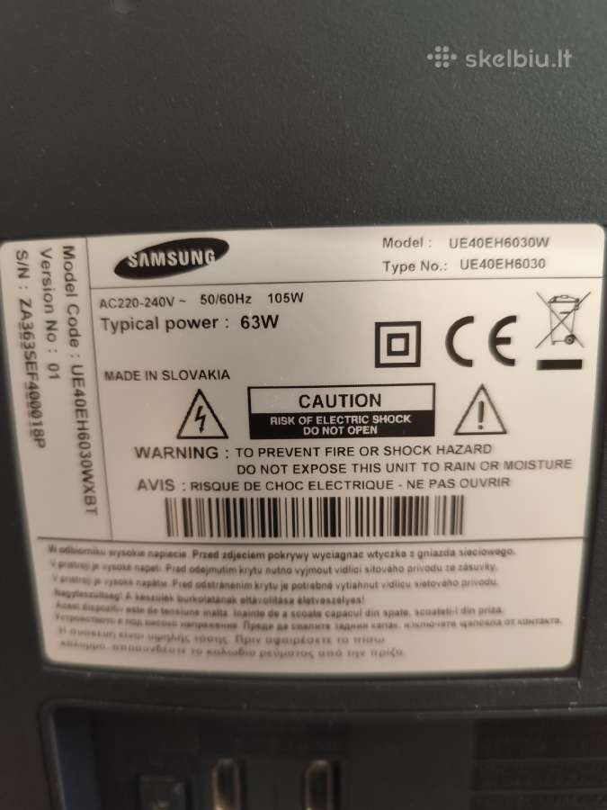 Parduodamas televizorius Samsung ue40eh6030w - nuotraukos Nr. 3