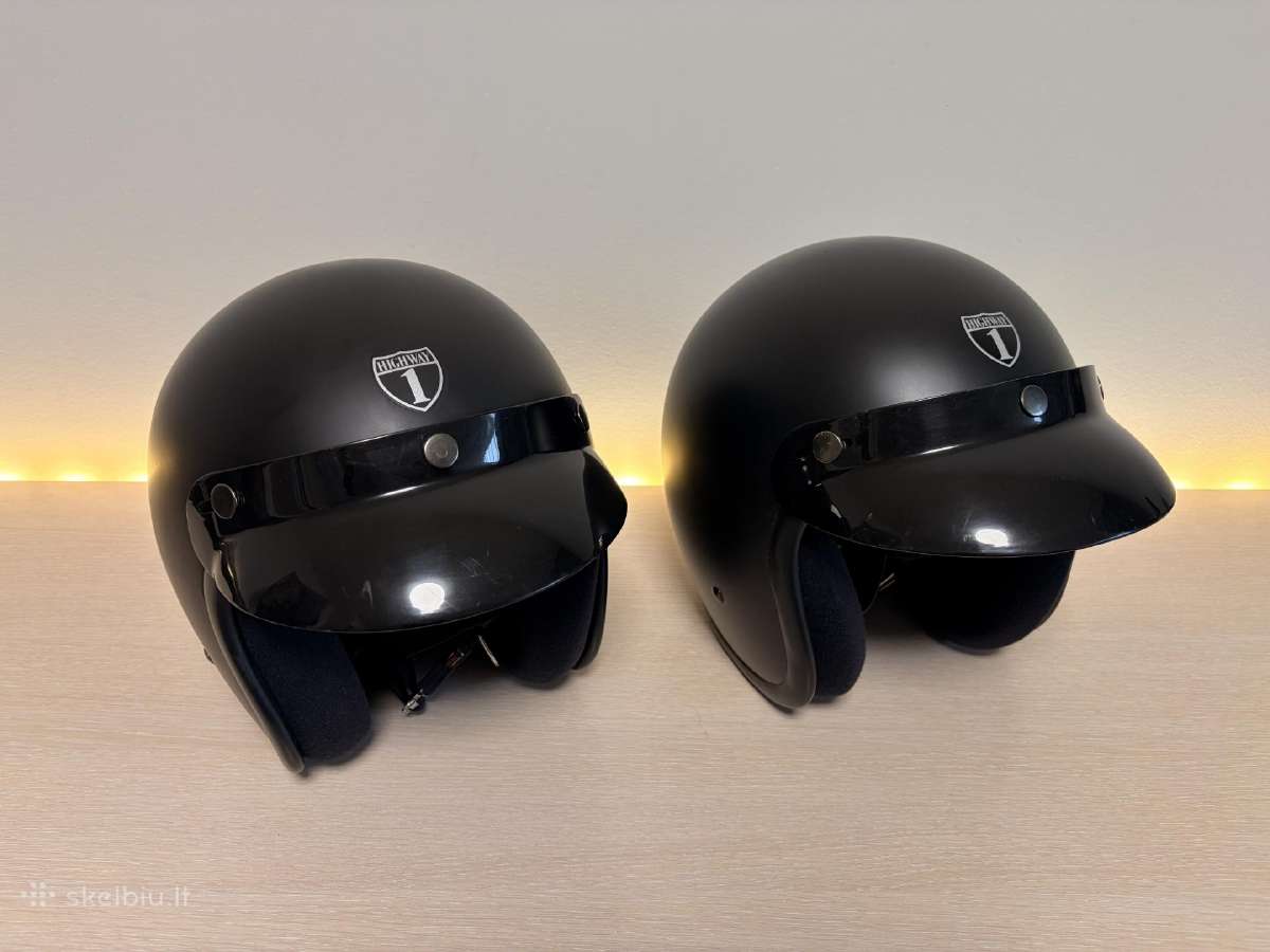 Du Highway 1 retro stiliaus motociklininko šalmai - nuotraukos Nr. 5