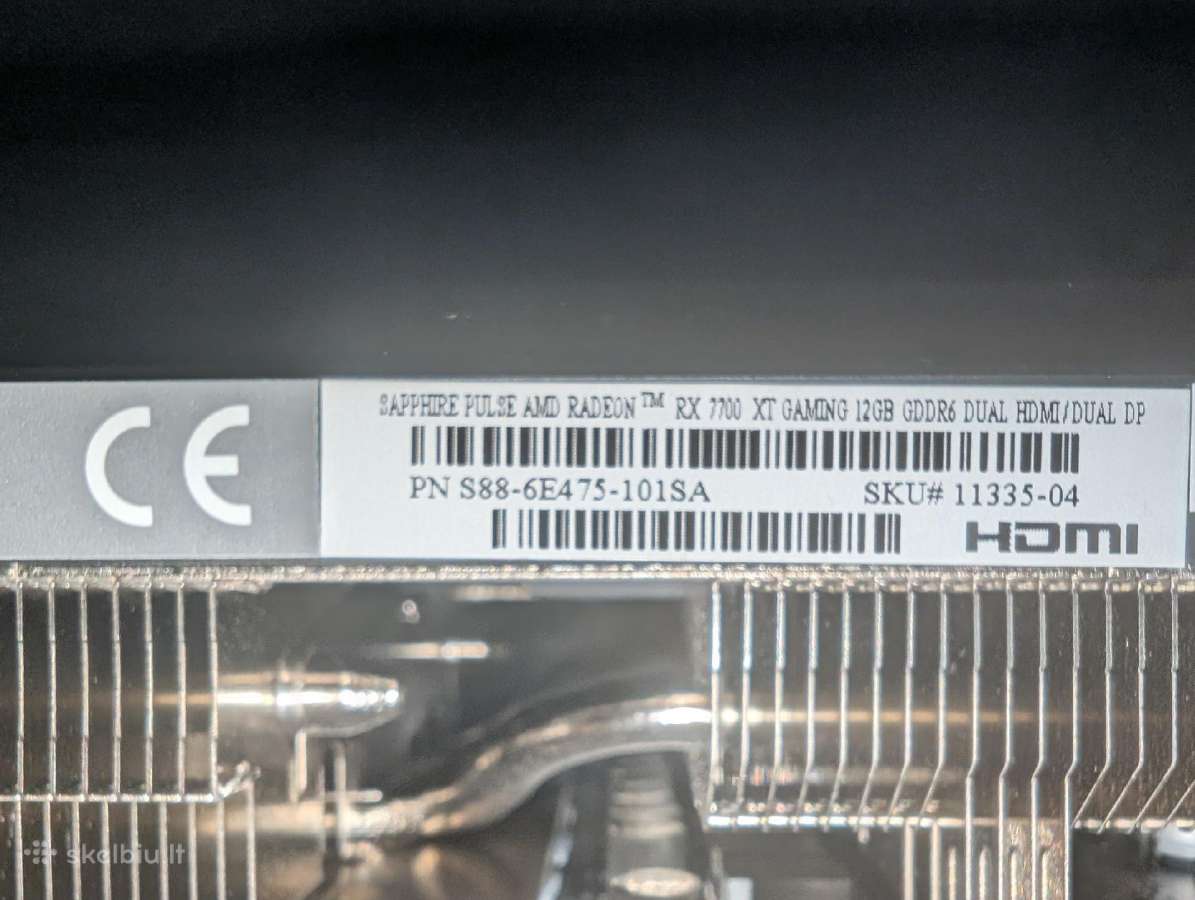 Vaizdo plokštė Rx 7700xt Sapphire Pulse 12gb Gdd - nuotraukos Nr. 3
