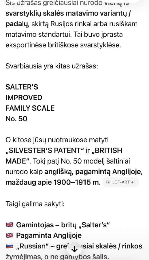 Senovinės caro laikų svarstyklės - nuotraukos Nr. 4