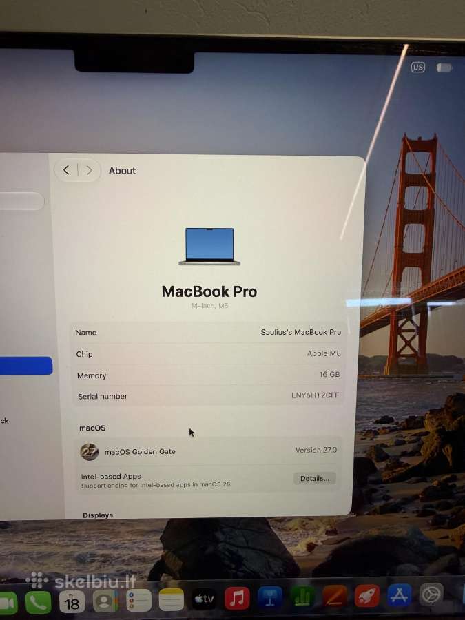 MacBook Pro 14 M5 16gb 512gb SSD - nuotraukos Nr. 5