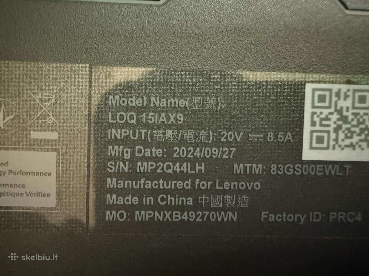 Lenovo Loq Rtx 4050 su 24gb RAM - nuotraukos Nr. 9