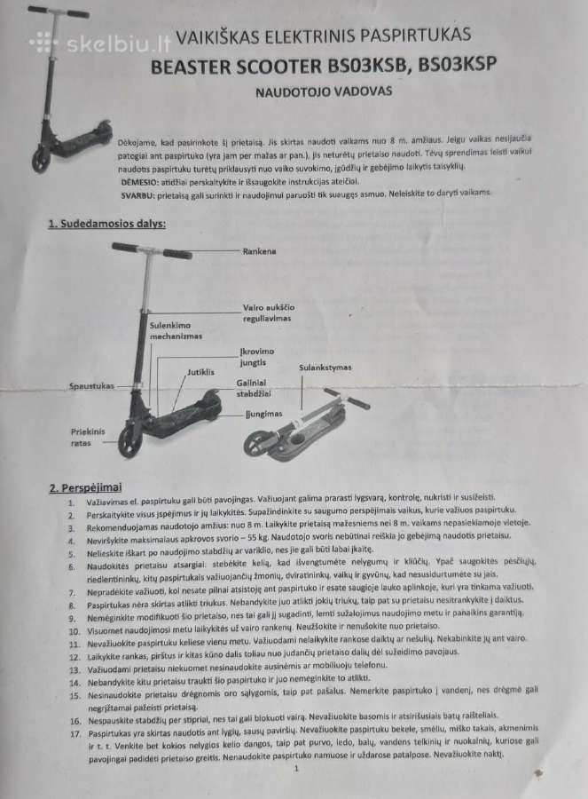 Vaikiškas paspirtkukas beaster - nuotraukos Nr. 3