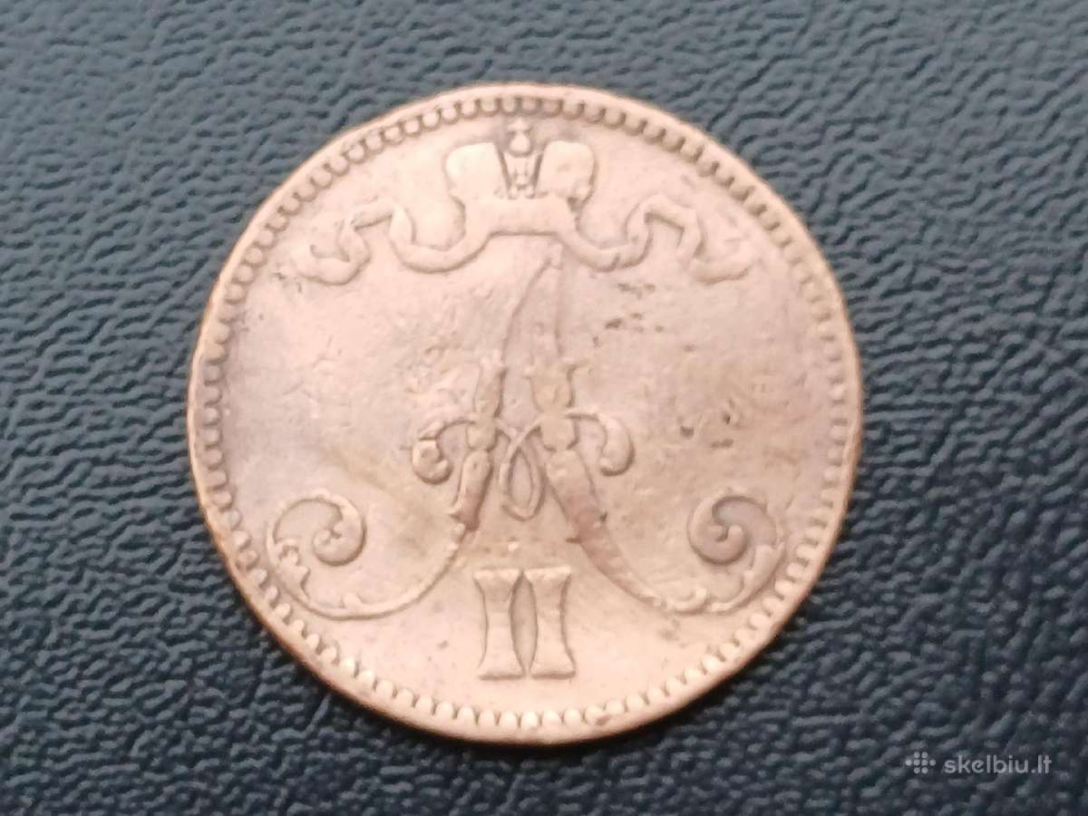 5 pennia 1865m. Suomija - nuotraukos Nr. 2