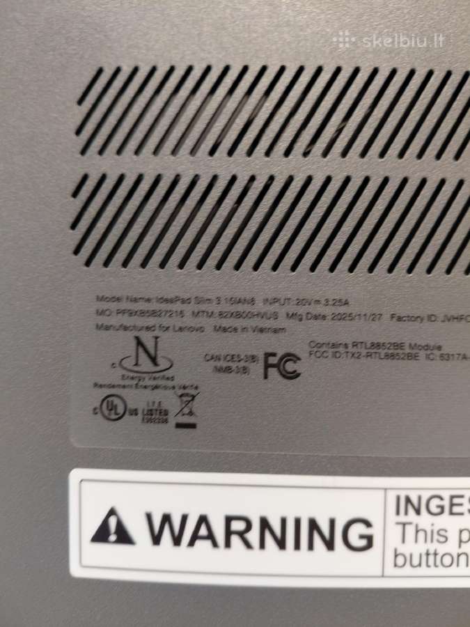 Lenovo Ideapad Slim 3 15ian8 - nuotraukos Nr. 7