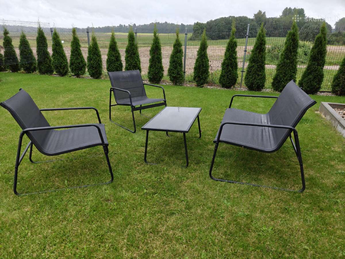 Sodo baldų komplektas (kėdės, sofa ir staliukas) - nuotraukos Nr. 2