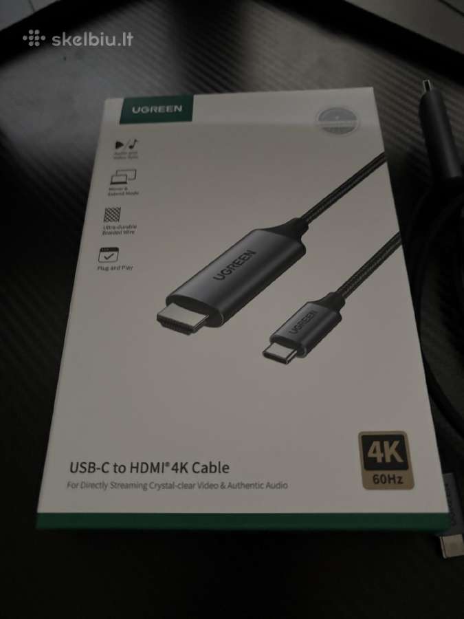 Ugreen usb-c to hdmi 4k cable laidas - nuotraukos Nr. 2