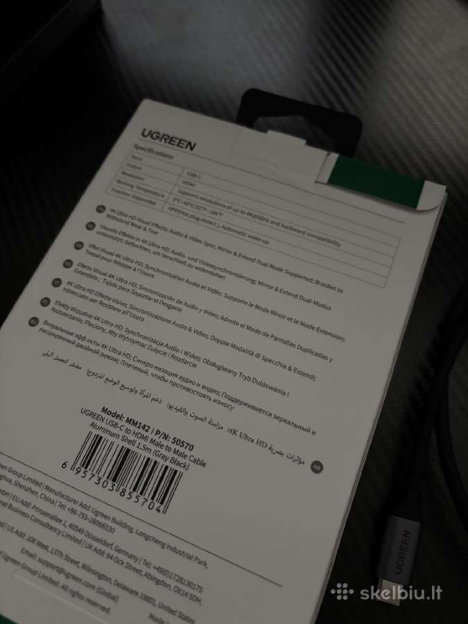 Ugreen usb-c to hdmi 4k cable laidas - nuotraukos Nr. 3