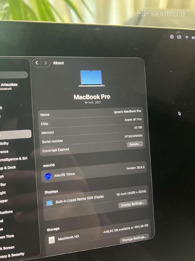 MacBook pro M1 pro - nuotraukos Nr. 7