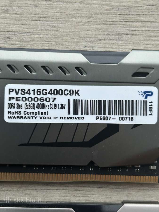 Premium Patriot Viper 16gb (2x8gb) 4000mhz RAM - nuotraukos Nr. 3