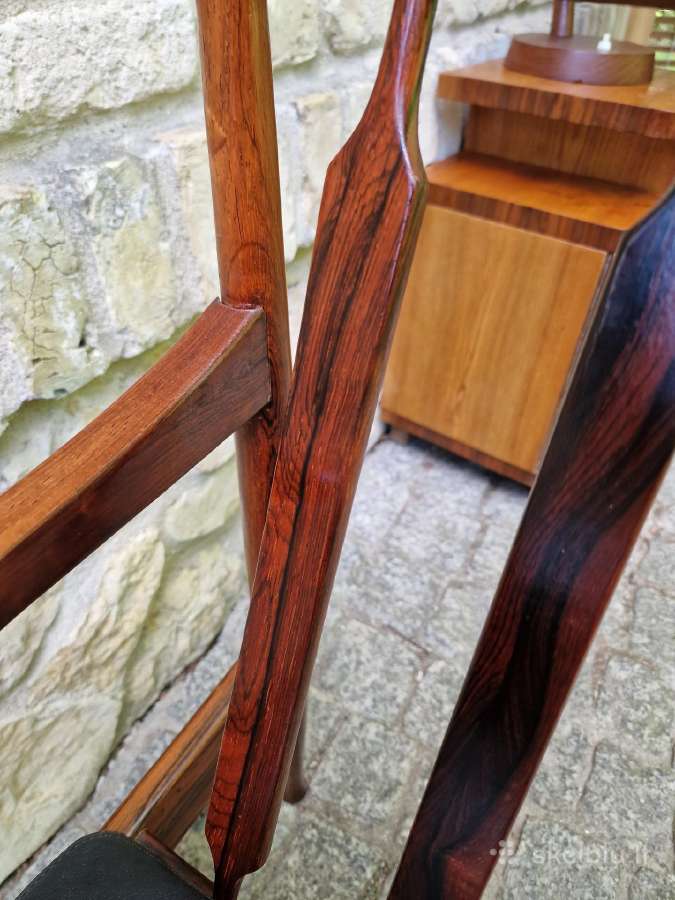 Vintažinis mid century palisandro masyvo fotelis - nuotraukos Nr. 4