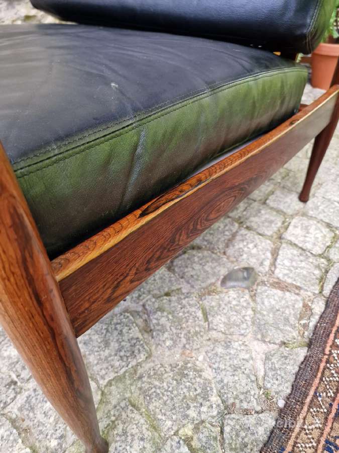 Vintažinis mid century palisandro masyvo fotelis - nuotraukos Nr. 6