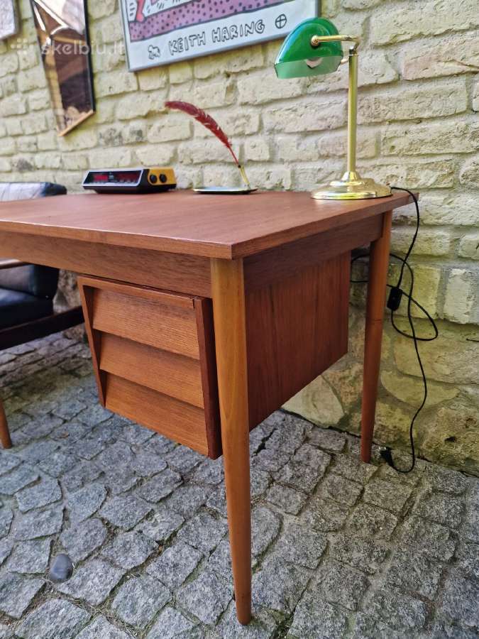 Vintažinis mid century tikmedžio darbo stalas - nuotraukos Nr. 27