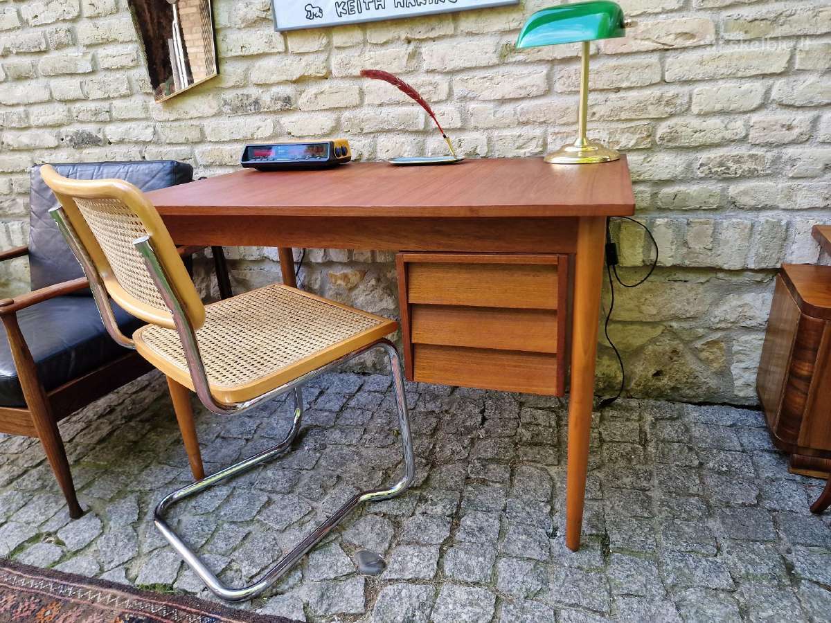Vintažinis mid century tikmedžio darbo stalas - nuotraukos Nr. 32