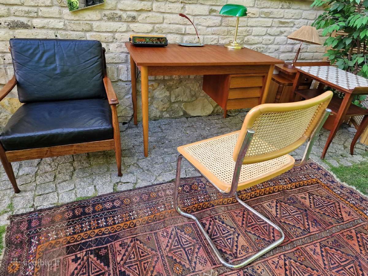 Vintažinis mid century tikmedžio darbo stalas - nuotraukos Nr. 35