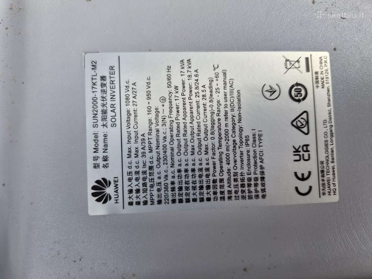 Huawei Sun2000-17ktl-m2 17 kw - nuotraukos Nr. 4