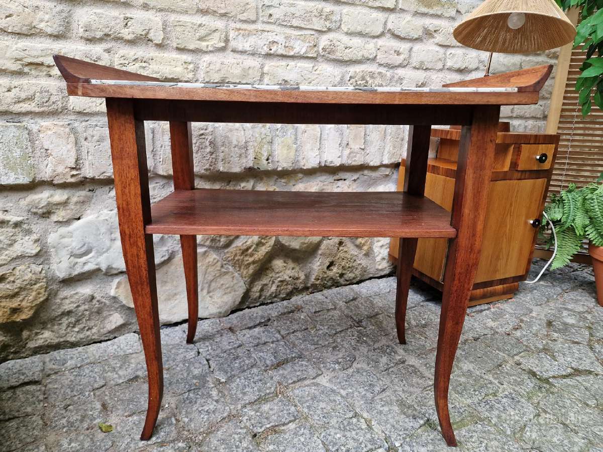 Vintažinė mid century raudonmedžio konsolė - nuotraukos Nr. 6