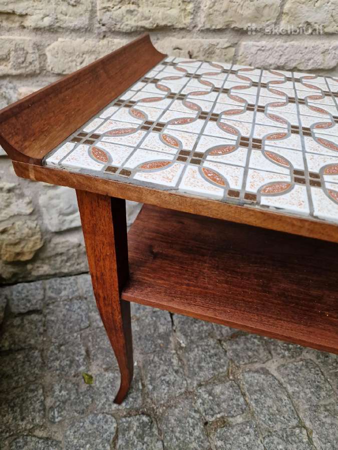 Vintažinė mid century raudonmedžio konsolė - nuotraukos Nr. 8