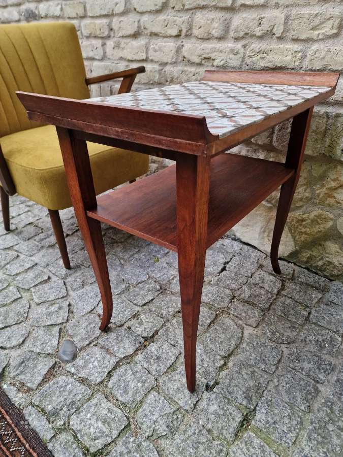Vintažinė mid century raudonmedžio konsolė - nuotraukos Nr. 15