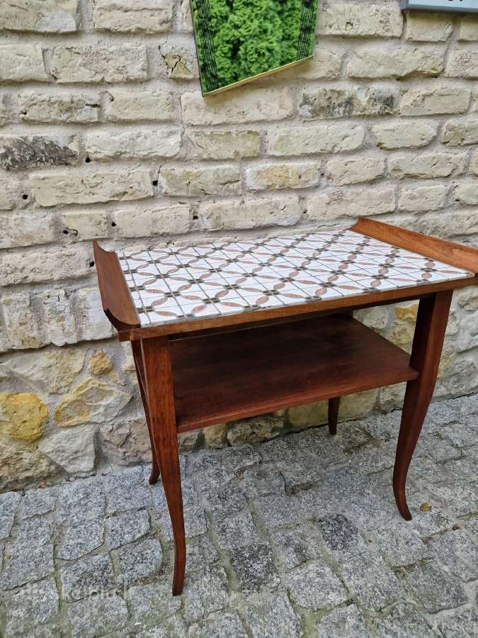 Vintažinė mid century raudonmedžio konsolė - nuotraukos Nr. 23