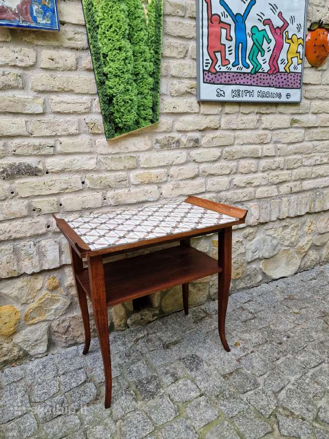 Vintažinė mid century raudonmedžio konsolė - nuotraukos Nr. 24